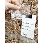 Mac Duggal  5438 Gold Copper Long Sleeve Streaked Sequin Gown Size 8 NWT Photo 7