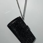 Swavorski Power Rock Crystal Clutch Evening Bag Purse W/ Chain Handle Black NEW! Photo 8