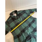 American Eagle NWT  Green & Black Buffalo Plaid Babydoll Flannel Peplum Shirt M Photo 5