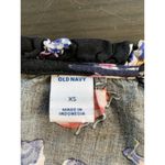 Old Navy  Shirt Womens Size XS Butterfly & Bugs Blouse Short Flutter Sleeve Black Photo 3