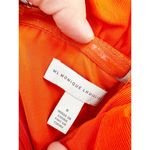 Monique Lhuillier ML Ruffled Faille Red Orange Strapless Midi Dress Size 6 Photo 4