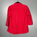 Foxcroft  Women's Red Embroidered Shacket Button Up Shirt - Size 6P - Petite Top Photo 6