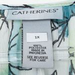 Catherines Womens Sheer Floral Blouse Size 1X Crochet Trim Balloon Sleeve NWOT Photo 3