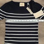 Elie Tahari  Long Sleeve Crew Neck Ribbed‎ Striped Sweater Black White Size Small Photo 6