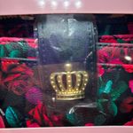 Juicy Couture NIB  Black Roses Floral Wallet ID Card‎ Case Tab Purse Crown Photo 2