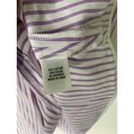 St. John sleeveless top purple white striped low cut v neck size small Photo 3