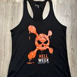 Orangetheory Size S black Racerback tank with skull and cross bones.  Pit to pit is 17, length is 25 Photo 0