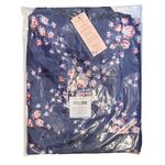 Morgan Lane  for FabFitFun Floral Allie Satin Robe Size S/M Navy Blue Rose Photo 3