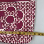 Vera Bradley Frill Floral Tote Bag Purse Daisy Print Red White Travel Knitting Photo 6