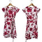 Free People  French Quarter Floral Wrap Mini Dress Women's XS White Pink Ruffles Photo 3
