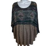 Free People FREE‎ PEOPLE Punched  Diamonds Forever Aztec Eyelet Tunic Top EUC Size Small Photo 1