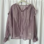 SheIn Pastel Purple Cottagecore Ruffle Long Sleeve Lyocell Blouse Size Large Photo 3