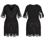 City Chic Lust Crochet Embroidered Dress Black Boho Bohemian Photo 4