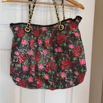Betsey Johnson  Sequined Roses Purse Shoulder Bag Romantic Whimsical Flirty Fun Photo 1