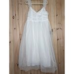 Lulus NWT  Forever Celebrated White Swiss Dot Ruched Tulle Midi Dress Size XXL Photo 1