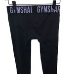 Gymshark Black Compression Tights Leggings Purple Lettering Athletic Size Small Photo 4