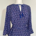 Faded Glory  Blue Orange Pink Sundress Midi Sleeve Dress Large 12 - 14 Photo 2