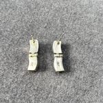 Taxco Sterling Silver 950 Black Onyx hinge Earrings Vintage Photo 6