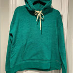 Outerknown NWT  Size S Teal Green Terry Knit Pullover Hoodie Top Kangaroo Pocket Photo 0