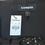 EXPRESS NWT Black Tweed Mini Skirt with Rhinestone Buttons Size 6 Photo 2