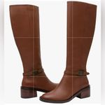 Linea Paolo Kamile Knee High Almond Toe Leather Tan Riding Boots(Size 9M) Photo 1