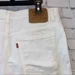 Levi's Levi’s White Distressed Long Denim Shorts Photo 2