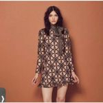 For Love & Lemons Metz Party Mini Dress in‎ Pecan Lace Mini Dress Star Sequin XS Black Photo 1
