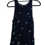 Old Navy Black & White Floral Print High Neck Swing Tank Top Photo 0