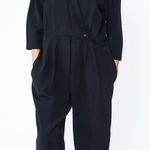 VIA SANT ANDREA | Vintage Black Gold Embroidered Shoulder Jumpsuit Sz 10P Photo 0