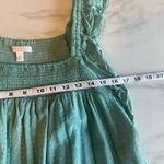 LC Lauren Conrad Green Smocked Ruffle Sleeve Midi Dress Size M Medium Teal Party Photo 10