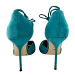 Sergio Rossi Teal Blue Suede Ankle Tie T Photo 5