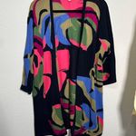 Chico's Chico’s Tropical Print Mesh Long Line Abstract Cardigan Sz Medium Maximalist Photo 3
