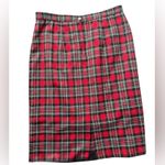VTG 1970s Graff Californiawear Red Green Black Plaid Skirt 38in Waist Size undefined Photo 1