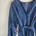 Denim Kimono Style Dress with Belt Blue Size undefined Photo 7