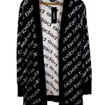 Bebe Graphic Logo Open Cardigan, Size Large, New with Tag MSRP $79 Photo 0