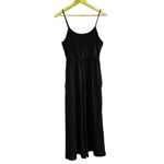 Rae Mode Black Sleeveless Cropped Jumpsuit Women's Small Wide Leg Pockets Yoga Photo 4
