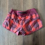Lululemon Speed Up Shorts Women's Plaid Red Purple Athletic Running Gym S Photo 2