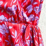 Lovers + Friends  Kamala patterned mini red an lilac mini dress xs Photo 5