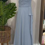 Azazie  emerald bridesmaid dress in dusty blue Photo 2