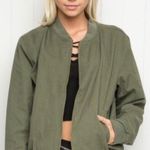 Brandy Melville Army Green  Bomber Jacket Photo 0