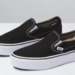 Vans Black Platform Slip-Ons Photo 0