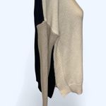 Rachel Zoe Minimalist Cream, Black and Tan Women's Sweater zip back Sz Large Photo 3