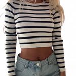 ZARA  Long Sleeve striped crop top  Photo 0