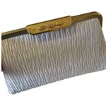 Vintage La Regale Ivory Evening Purse Satin Lining Clutch Cocktail Wedding White Photo 1