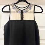 LK Bennett NWT L.K. Bennett Black Narni Sheer Mesh Jeweled Neckline Sleeveless Shift Dress Photo 3