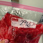 Adrianna Papell  Red Lace Lined Midi Bodycon Sheath Long Sleeve Scallop Trim‎ 2 Photo 5