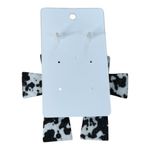 Cow Print Cross Dangle Earrings Western Country Silver Tone Statement New Black Photo 4