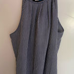  Pinstripe Tank Top - Black and White Alice Blue Size: M Photo 0