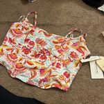 Midnight sky  Crop Top Sz XL Floral Paisley Linen Corset Handkerchief Coconut Gir Photo 9