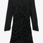 ZARA NWT  Tulle Swiss Shiny Silver Dot Black Dress Photo 2